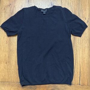 Ann Taylor black short sleeve sweater blouse